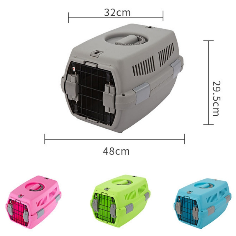 High Quality Portable Plastic Outdoor Travel Dog Cat Pet Carrier Airline Approved Crate Cage Kennel for Dog Cat