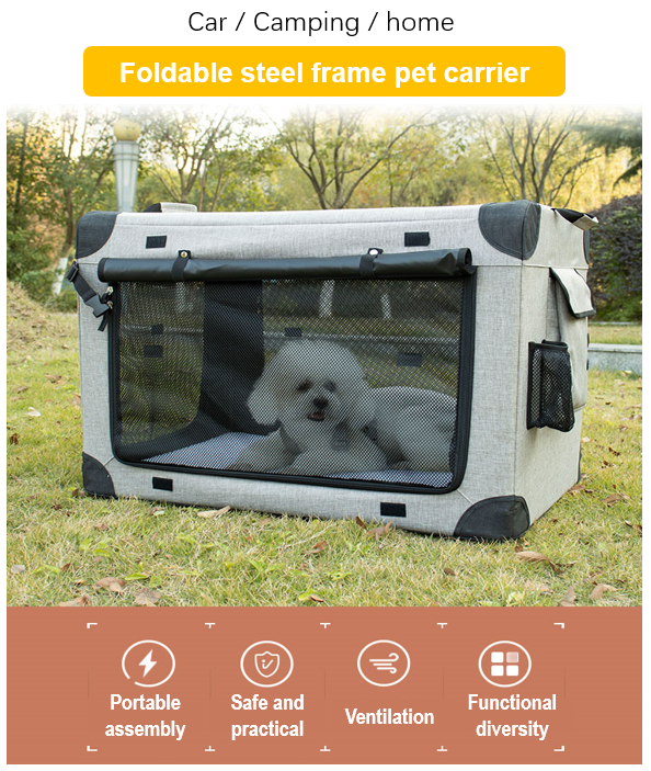 Manufacture Extra Large Size Folding Portable Breathable Mesh Travel Safe Pet Carrier Travel Bag For Dog Cat