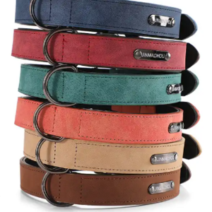 Factory Manufacture Nice Quality Customizable Logo Adjustable Leather Dog Collar