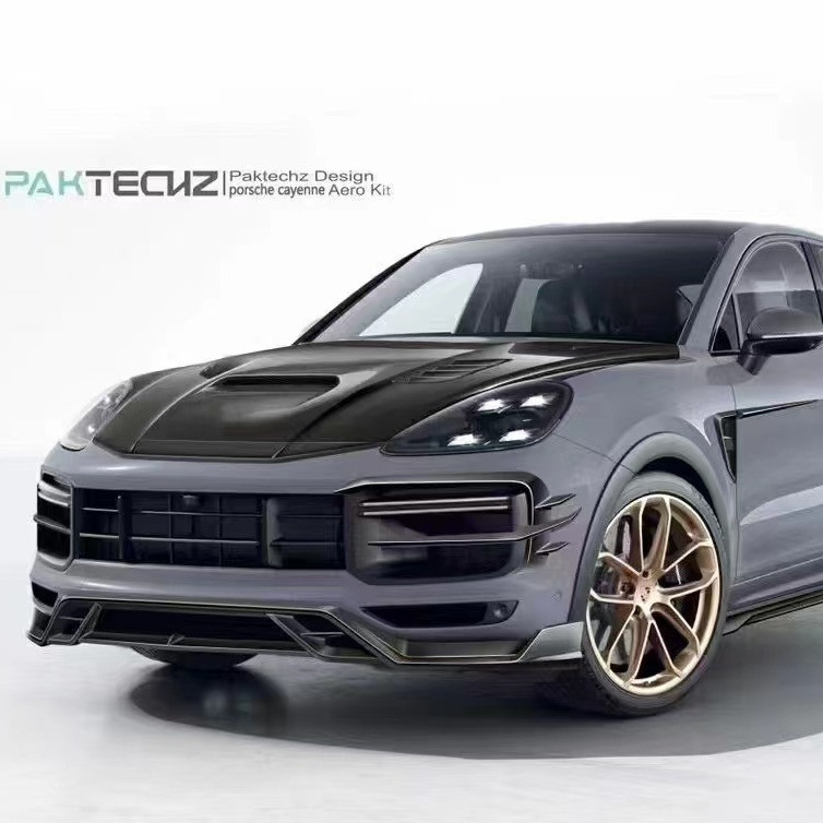 for Porsche Cayenne Carbon Fiber body Kit Cayenne Carbon Fiber Front Lip diffuser Spoiler hood side skirt body Kit