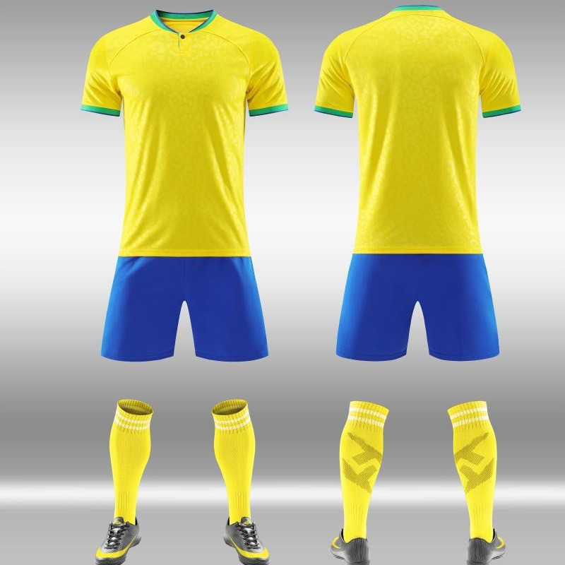 Latest Youth Football Training Jersey 2023-2024 Brazil Jersey Neymar  Yellow And Green Football Uniform Jersey  RCJ-65