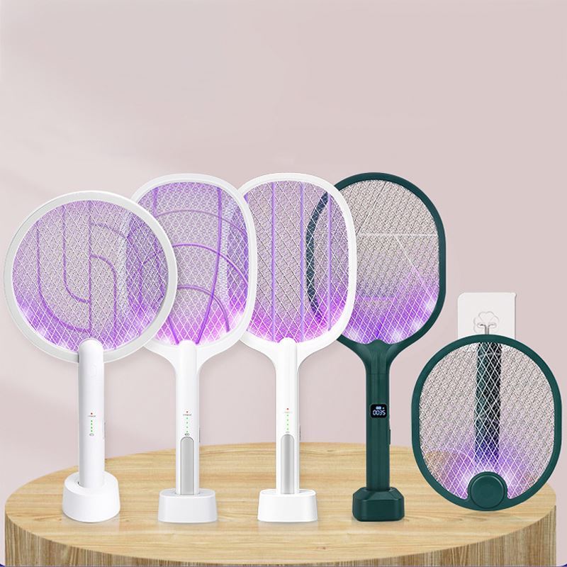 New Best Selling Top, Supplier Rechargeable USB Mosquito Fly Bat Racket Electric Fly Bug Zapper Insect Swatter with Base/