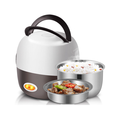 Stainless Steel 2/3 Layers, Steamer Portable Meal Thermal Heating Lunch Box Food Container Warmer Mini Electric Rice Cooker/