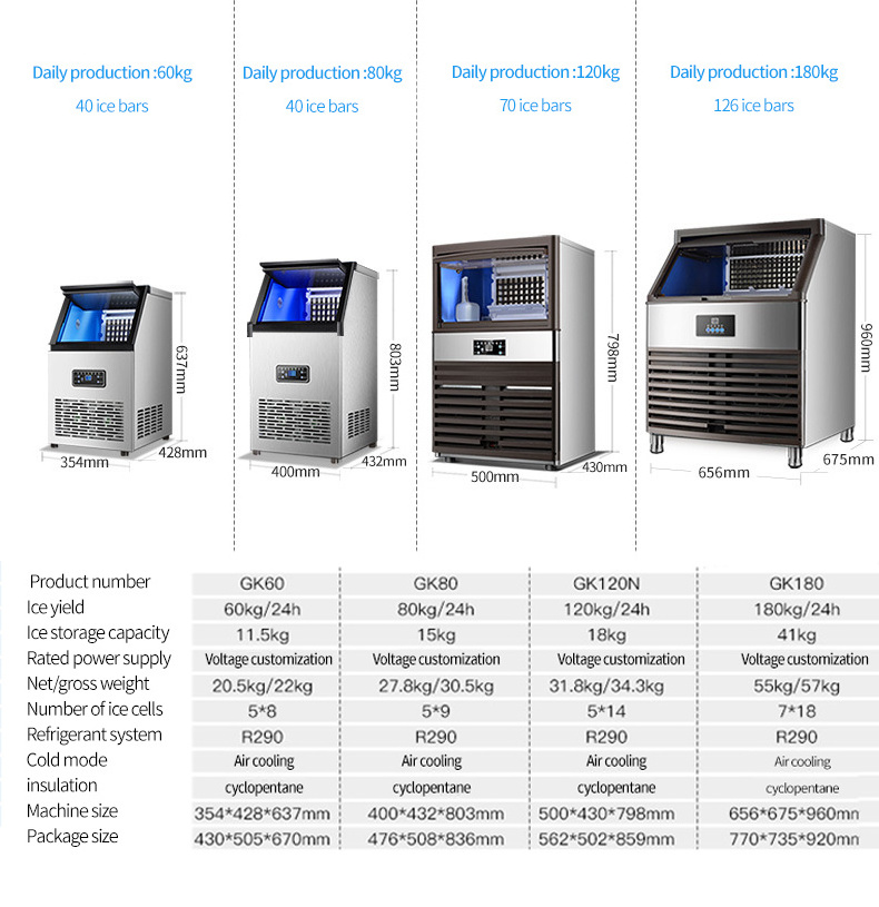 Commercial small ice maker, Milk tea shop hotel bar KTV cube ice machine/