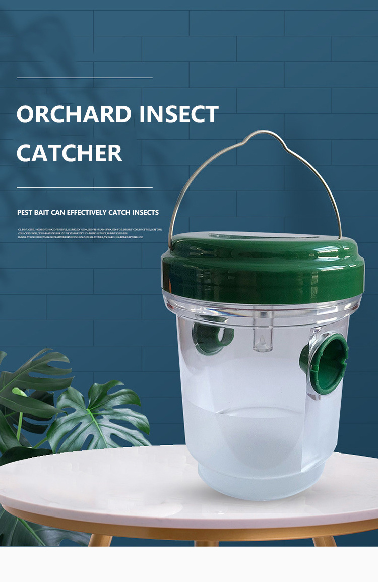 Outdoor Solar Powered Wasp, Cather Hanging with Light Reusable Bee Trap Catcher Outdoor for Hornets Killer/