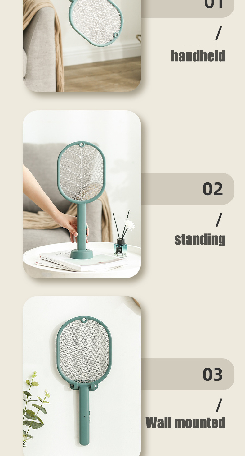 Wholesale Rechargeable bug zapper, Fly Killer Bat usb racket mosquito killer bat 2-In-1 Electric Swatter Lamp/