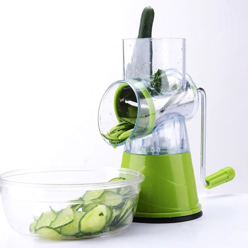 Manual Grater Multi-function Rotary, Shredded Potato Machine Kitchen Gadget Cabbage Chopper 3 in 1 Manual Vegetable Grater/