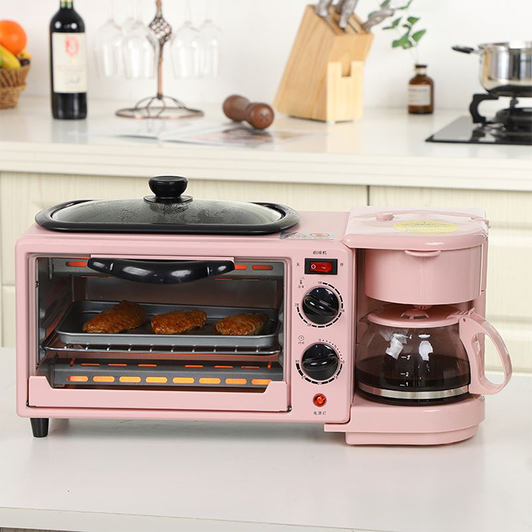 Factory Price  With Toast Oven Coffee Pot Frying Pan 3 In 1 Multi Function Breakfast Maker Machine/