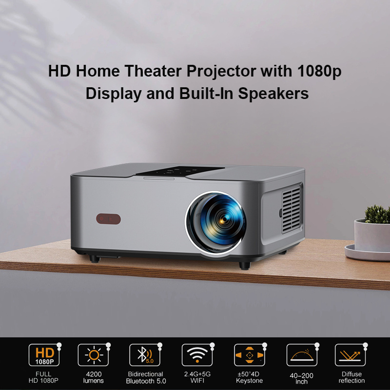 Rigal P1A Home Video Best 4K Projector Hdmi With Wifi Data Show Wifi Movies  Business Cinema Projector