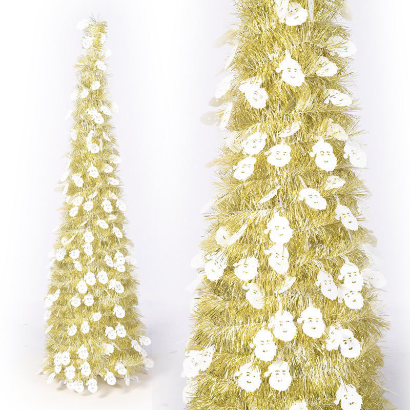 New Design Collapsible Pop Up Artificial Yellow and White Christmas Tree Xmas Trees For Holiday Home Garden Decors