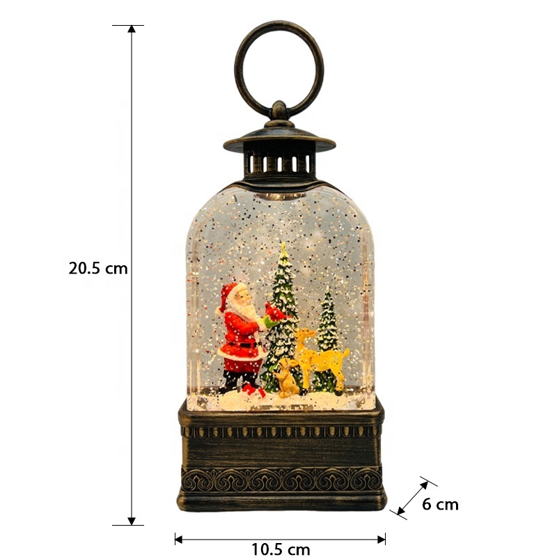 Factory Direct Selling Christmas Lantern Lamp LED Snowing Light Gifts Music Box for Indoor Home Decorations