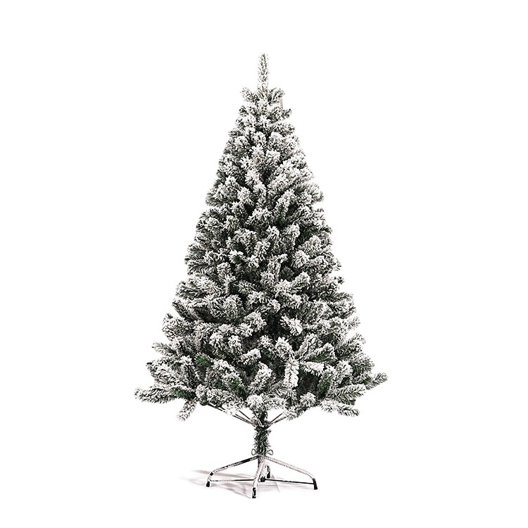 Prelit Snowing White Artificial Christmas Tree For Indoor Christmas Decorations