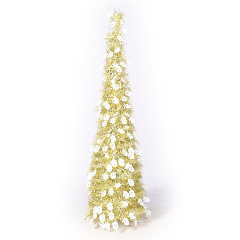 New Design Collapsible Pop Up Artificial Yellow and White Christmas Tree Xmas Trees For Holiday Home Garden Decors