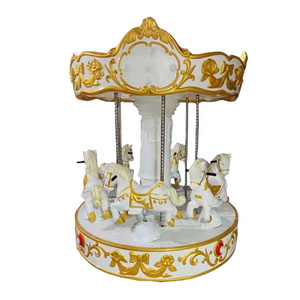 3 players carousel merry go round kids toy mini vertical coin operated kiddie rides 6 seats horse carousel for sale