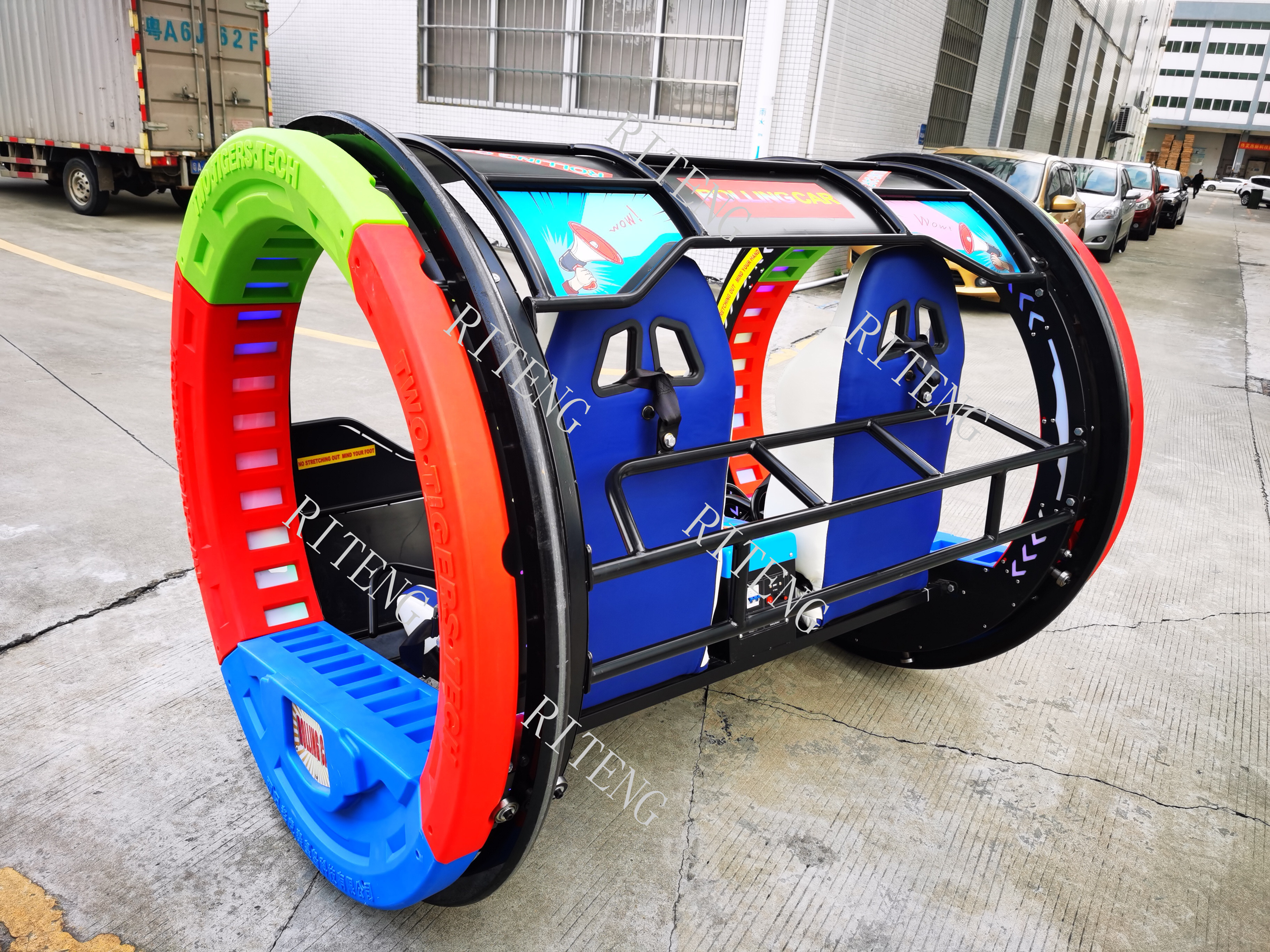 Riteng Outdoor Amusement Park Rides Happy 360 Degree Rotation Control Rolling Car Carnival 360 Adult Happy Swing Ride Rocking