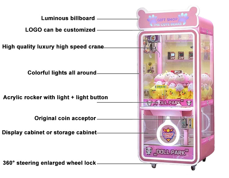 Big Size Prize Find A Key Shining Crane Claw Machine Game Shooting Star Catching Duck Toy Claw Crane Machine Manufacturer