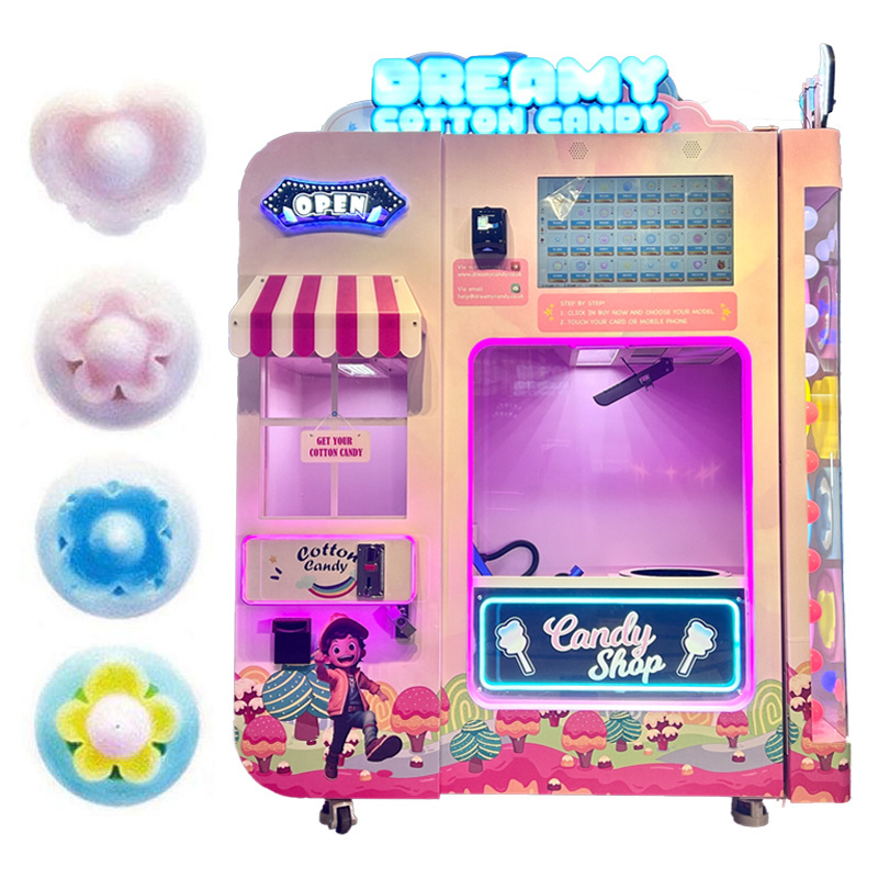 New Design Cotton Candy Machine With Sugar Selling Automatic Cotton Vending Machine Cotton Candy Vending Machines For Sale