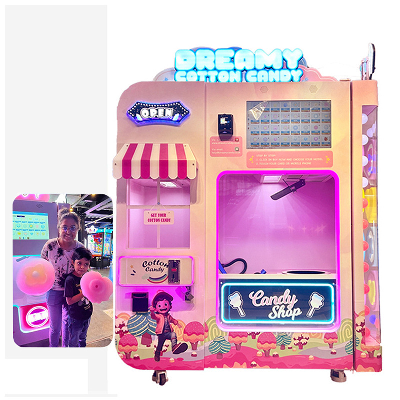 Factory Direct Cotton Candy Vending Machine Support Multi-Language Commercial Cotton Candy Machine