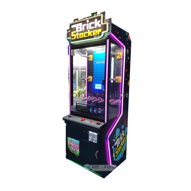 RITENG Hot Sale Coin Operated Stacker Arcade Game Machine Custom Toy Vending Arcade Claw Crane Machine With Bill Acceptor