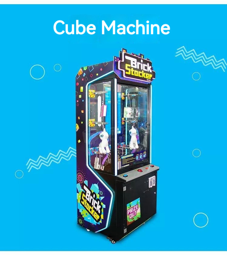 RITENG Hot Sale Coin Operated Stacker Arcade Game Machine Custom Toy Vending Arcade Claw Crane Machine With Bill Acceptor