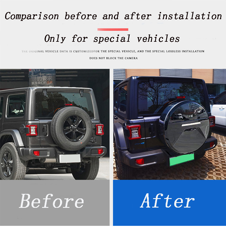 High Quality Car Spare Tyre Wheel Cover for Jeep Wrangler Spare Tire Cover 245-75-R17  255-75-R17 255-75-R18