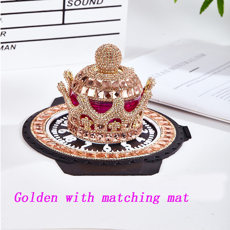 Factory Price Light Luxury Crystal Crown Car Decoration Office Air Freshener Crystal Car Perfume Bottle Seat with High Quality