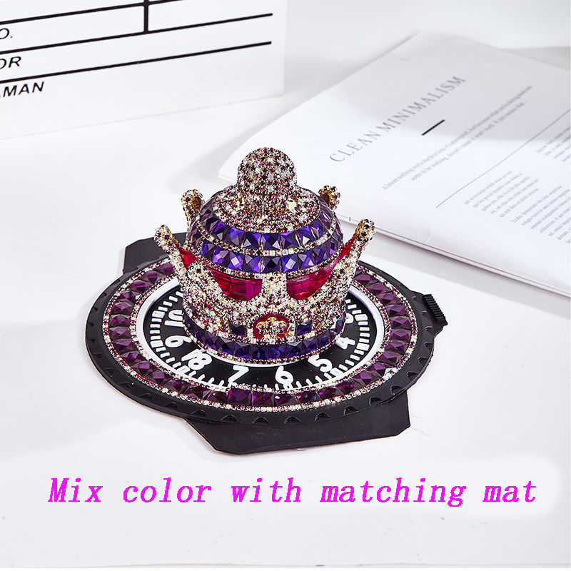 Factory Price Light Luxury Crystal Crown Car Decoration Office Air Freshener Crystal Car Perfume Bottle Seat with High Quality