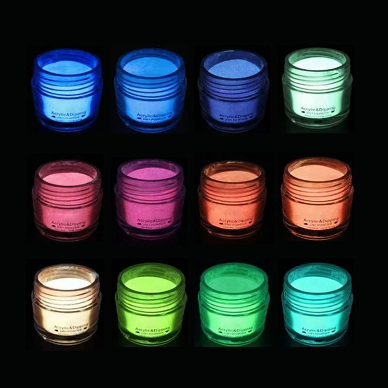 Fast Dry Bulk Glow In Dark Glitter Ins StyleNail Nail Art Kit  Fluorescent Diy Luminous Nail Acrylic Powder