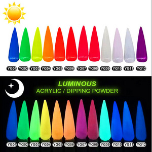 Fast Dry Bulk Glow In Dark Glitter Ins StyleNail Nail Art Kit  Fluorescent Diy Luminous Nail Acrylic Powder