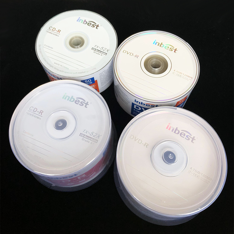 Inbest Professional Grade White Inkjet Hub Printable 4.7GB 16x DVD-R