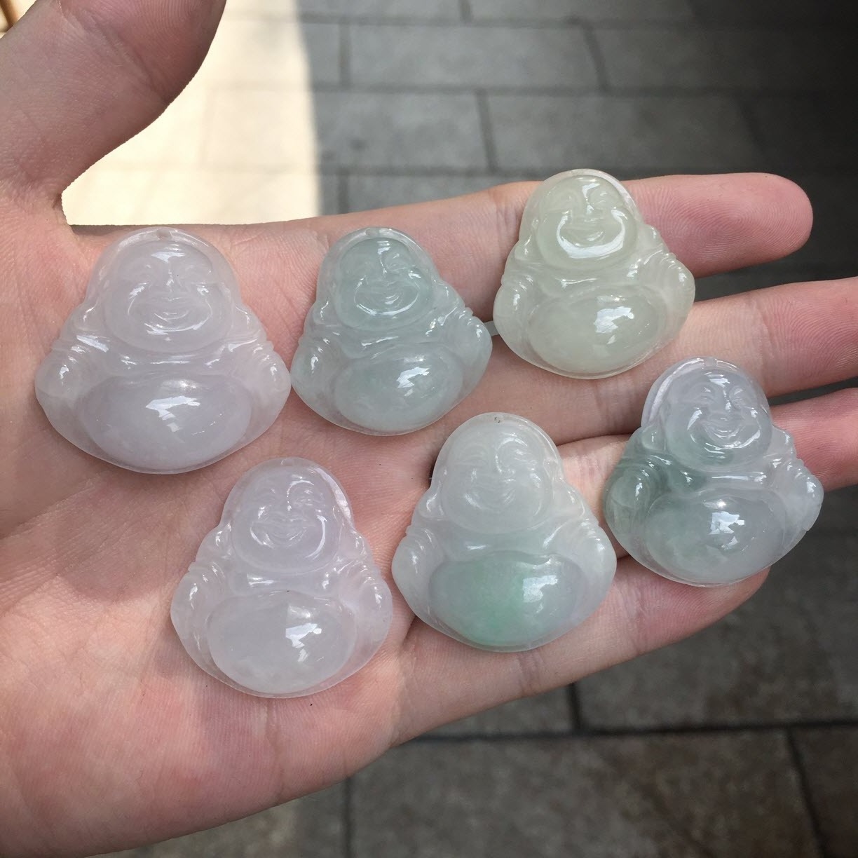 Factory Natural 100% Myanmar Green Jade Jasper Jadeite Jewelry Making Jade Laughing Buddha Pendant Chinese Classical