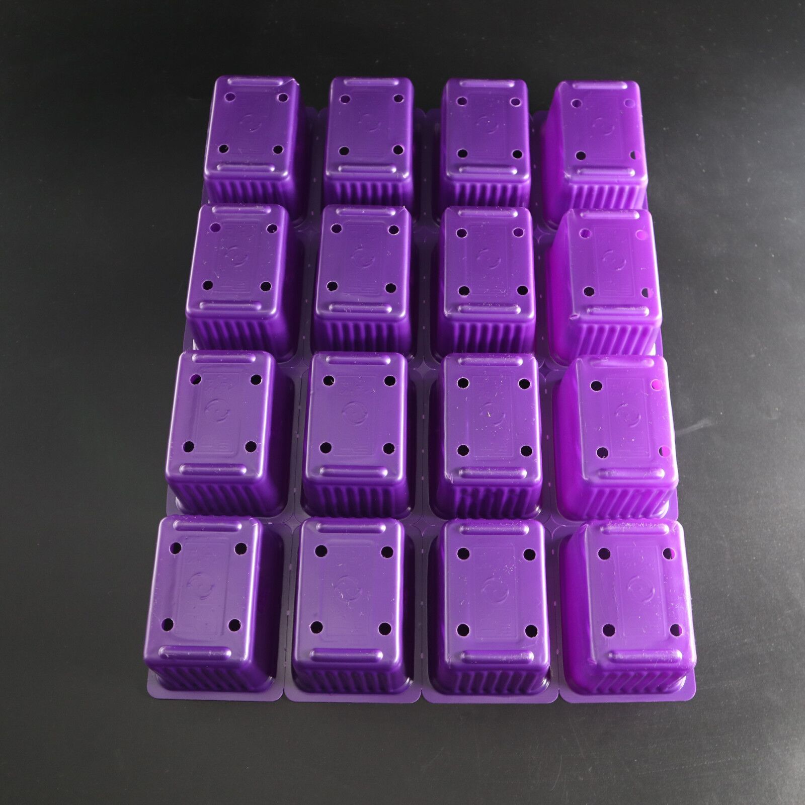 Plastic Purple 16 Cell Seed Nursery Plug Trays Seedlings Tray Greenhouse Hydroponic Growing Trays