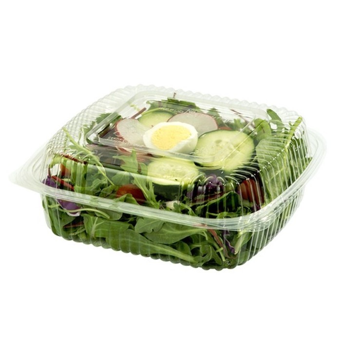 custom to go fruit box packaging container clamshell square plastic clear disposable takeaway salad container with lid