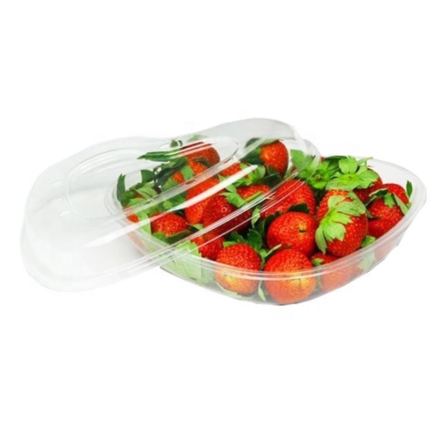 Clear Fruit Punnet Disposable PET Plastic Strawberry Clamshell Packaging Box