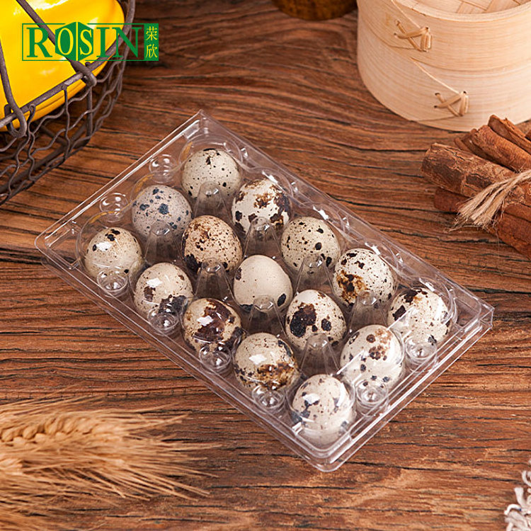 Quail Egg Carton 15 Holes Plastic Egg Tray with Lid Clear Clamshell Disposable Wholesale Pet/pvc Blister Food 16.6*10.5*3.9cm