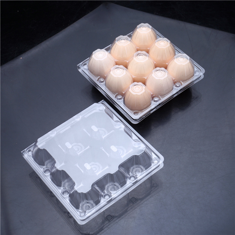 Customized transparent 6 holes popular portable egg tray box plastic mold clamshell packaging