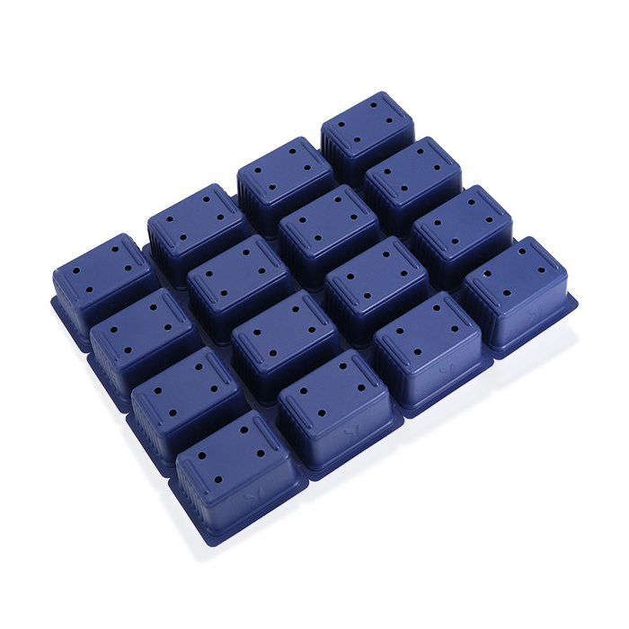 16 Cells Blue plug 60g PS Plastic Plant nursery tray vacuum Seed Germination vegetable garden plastic seeding nursery tray