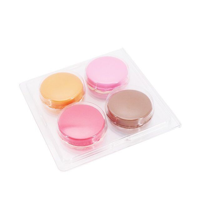 wholesale disposable clear plastic macaron container with lid 4 cavity macaron plastic clamshell insert packaging