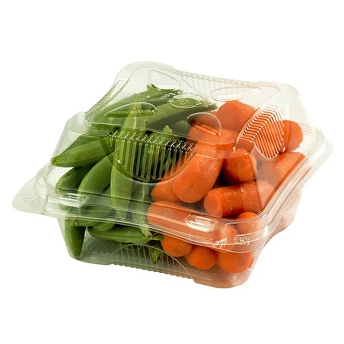 custom to go fruit box packaging container clamshell square plastic clear disposable takeaway salad container with lid