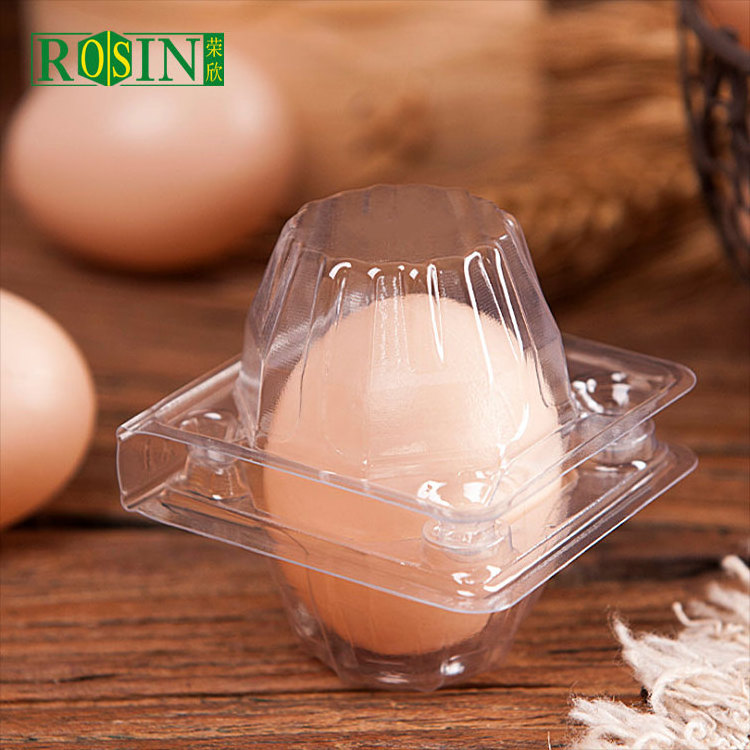 Egg Carton 1 Holes Plastic Egg Tray With Lid Clear Clamshell Disposable Wholesale Blister Tray Customized Size PET