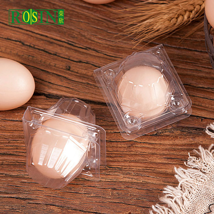 Egg Carton 1 Holes Plastic Egg Tray With Lid Clear Clamshell Disposable Wholesale Blister Tray Customized Size PET