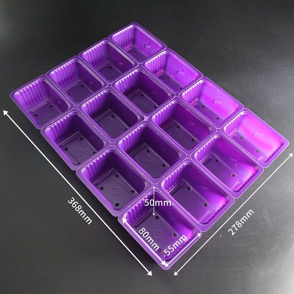 Plastic Purple 16 Cell Seed Nursery Plug Trays Seedlings Tray Greenhouse Hydroponic Growing Trays