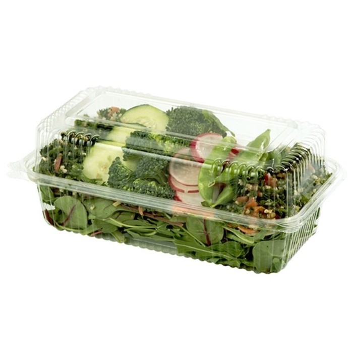 custom to go fruit box packaging container clamshell square plastic clear disposable takeaway salad container with lid