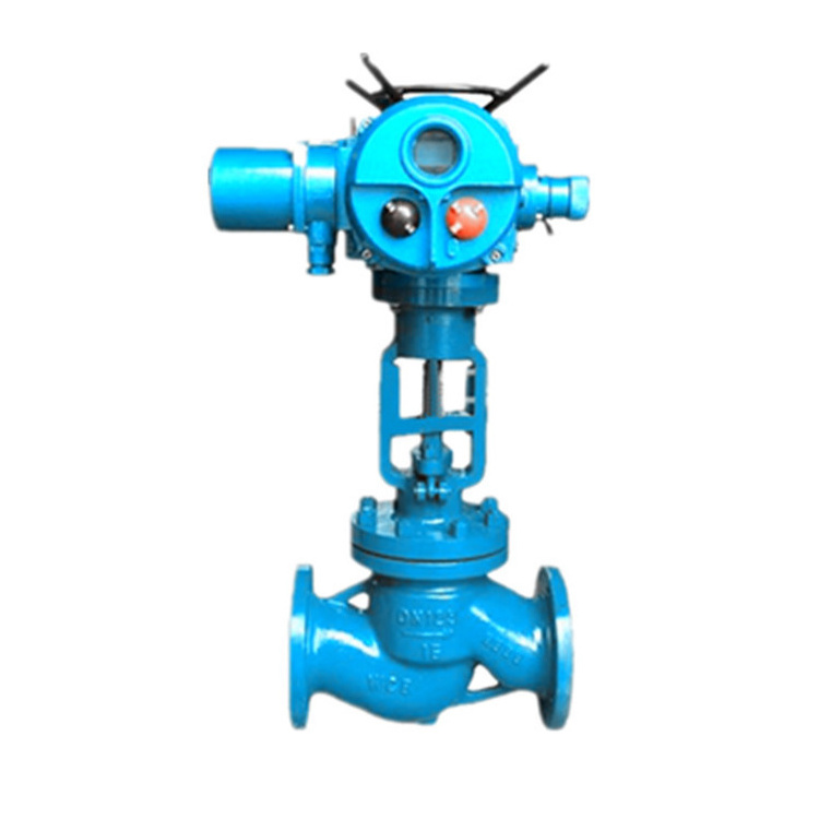 Multi-turn 380VAC 220VAC electric actuator ductile iron flange 2 way motorized globe valve