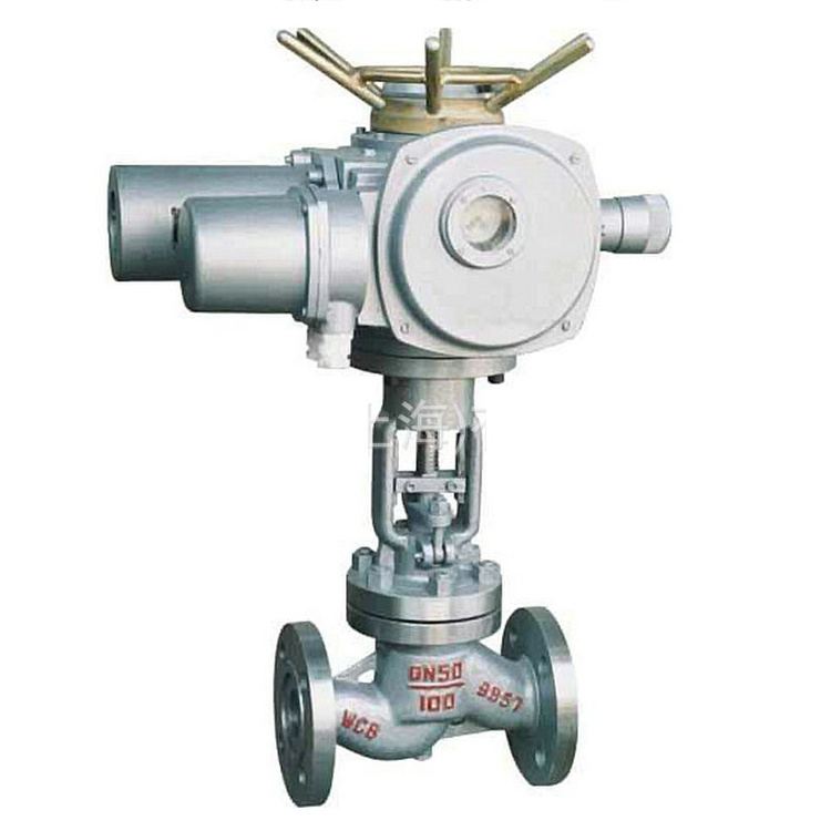 Multi-turn 380VAC 220VAC electric actuator ductile iron flange 2 way motorized globe valve