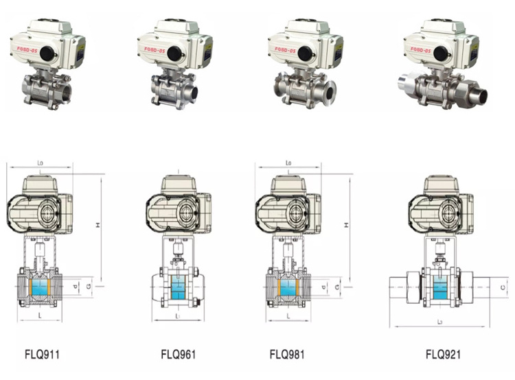 Hot Selling Stainless Steel Water Flow Control Electric Actuator 3 Piece 4 Inch Ball Valve