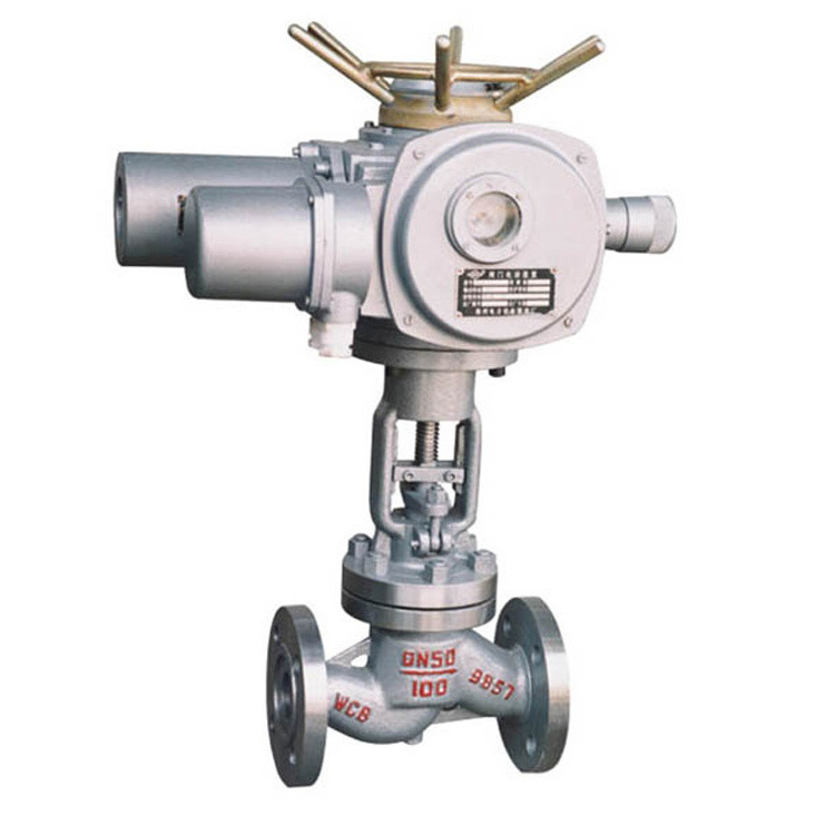 Multi-turn 380VAC 220VAC electric actuator ductile iron flange 2 way motorized globe valve