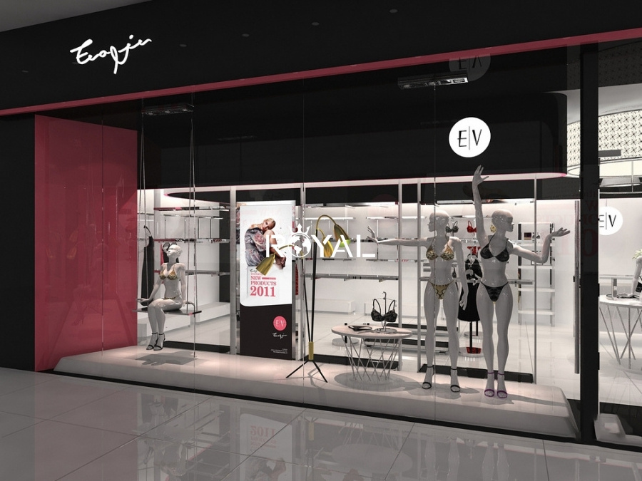 store design for underwear and bra display rack lingerie store showcase