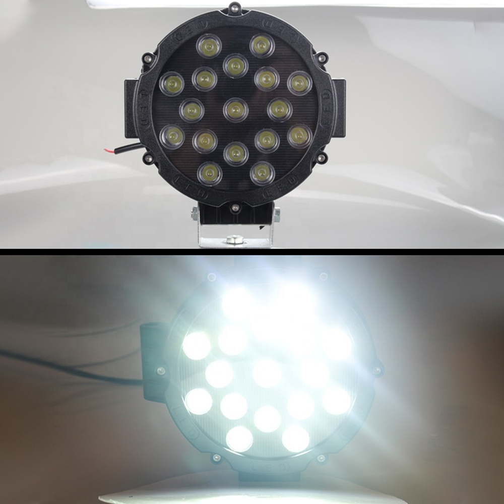 RUTENSE  51w LED work light spot beam Driving lights for offroad Truck Tractor ATV SUV UAZ auto 4WD 4x4 ramp 12V 24V 6500k car