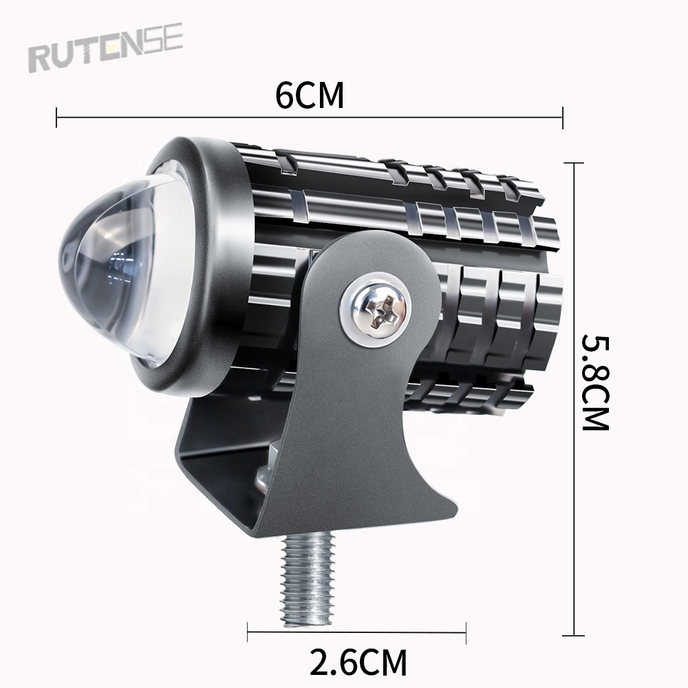 RUTENSE Wholesale Dual Color Motorcycle Lights 20W Mini Driving LED Light High Low Beam Motor Lighting Systems